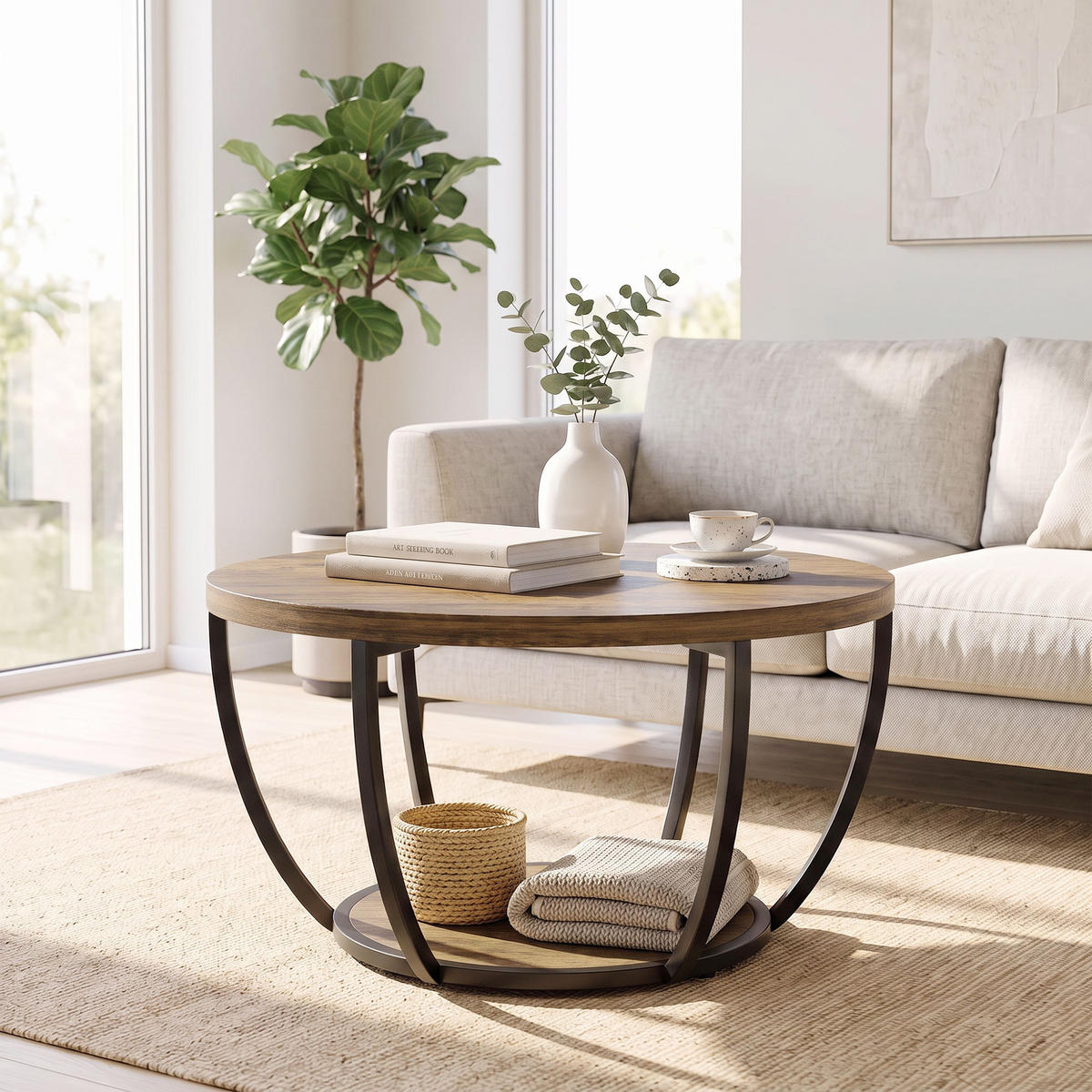 BEISTELLTISCH Braun 80.0/80.0/43.8cm - Braun, Holzwerkstoff (80/80/43.8cm)