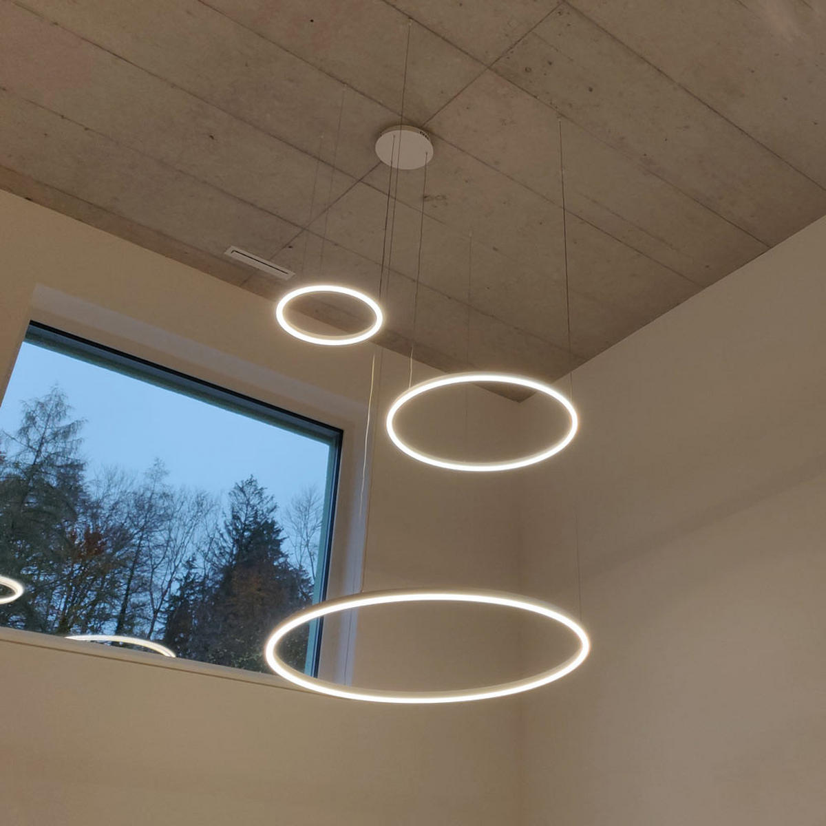 LED-HÄNGELEUCHTE Ring Direkt/Indirekt 5m Weiß Ø 40cm - Weiß, Metall (40/40/3.3cm) - s.luce