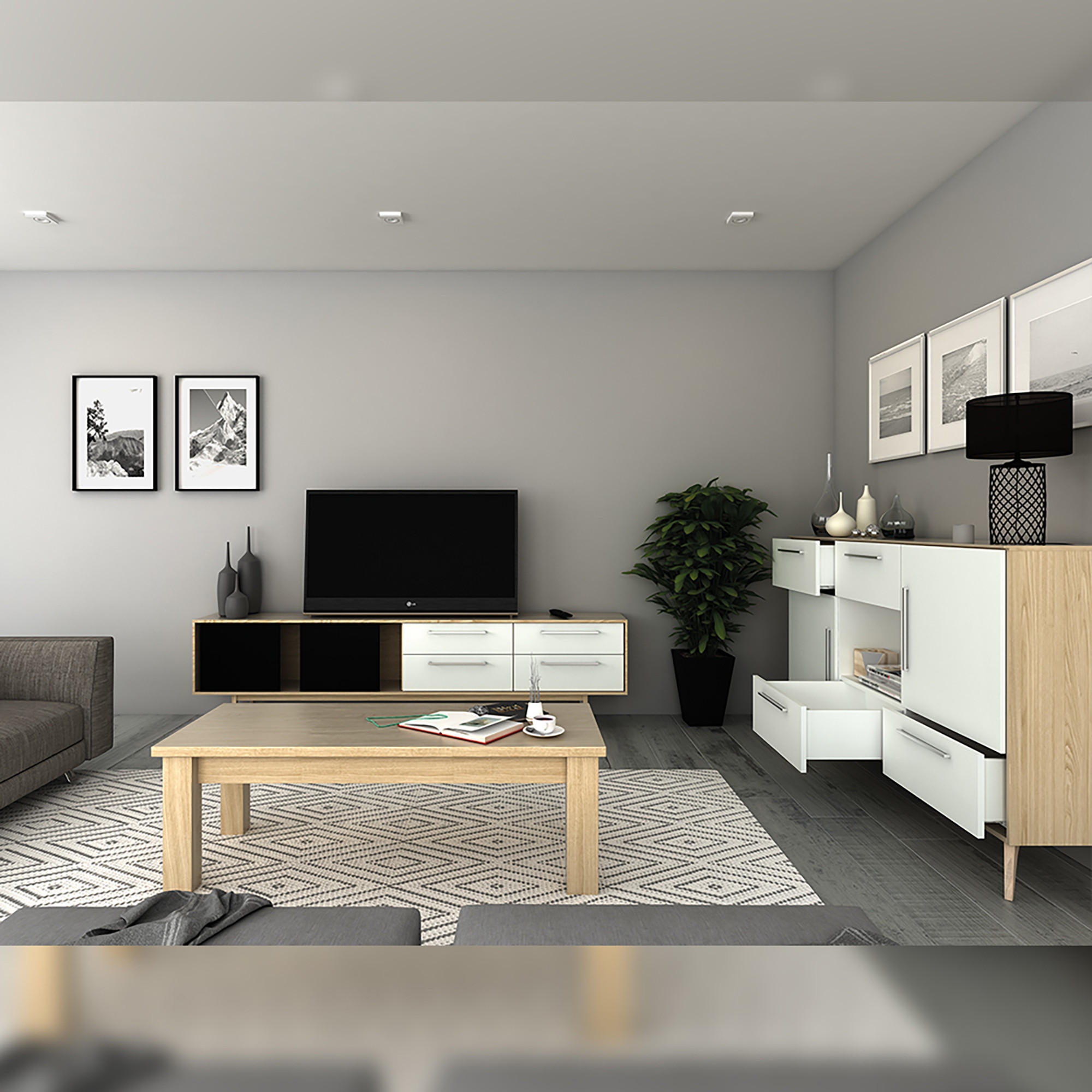 Thumbnail - Emuca Aussenschublade, Weiß, Metall, 19.5x6x37 cm, Schlafzimmer, Kleiderschränke, Schrankzubehör