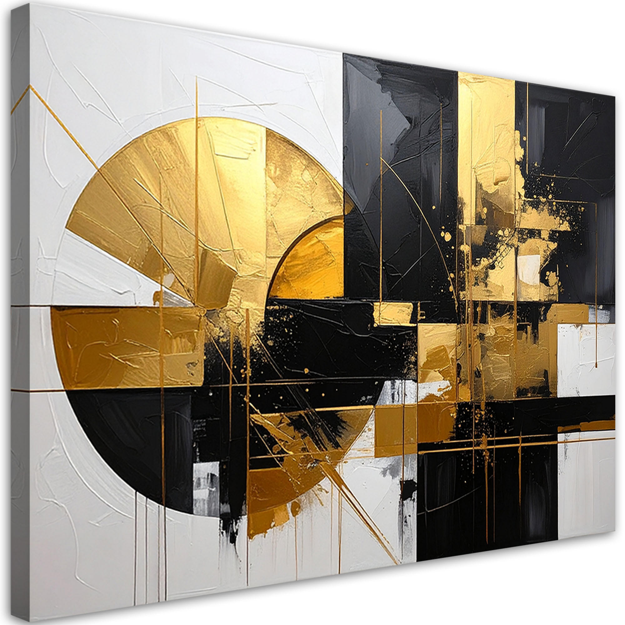 LEINWANDBILD 3D und geometrisch 100x70cm - Goldfarben, Textil (100/70cm) - Feeby