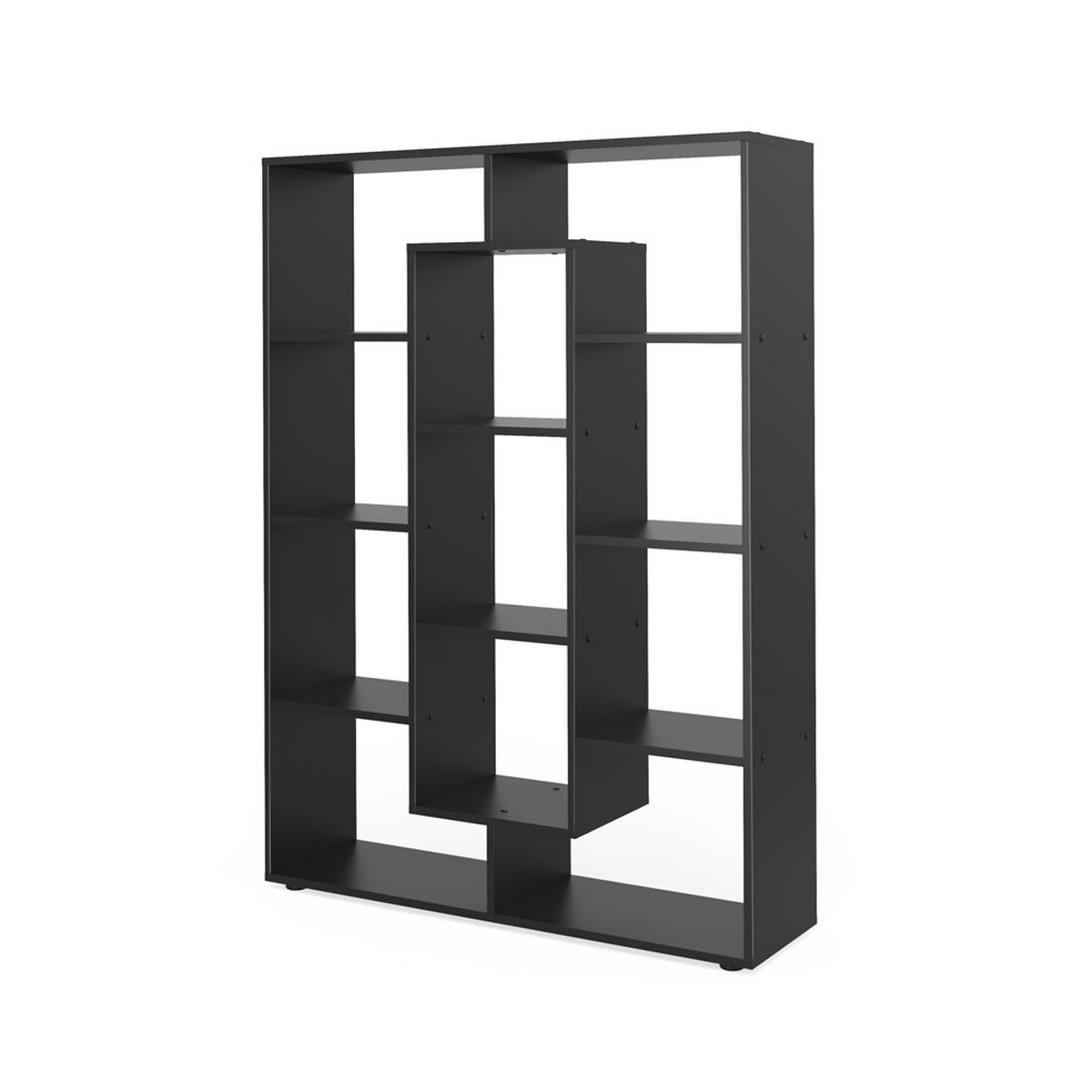 RAUMTEILER Schwarz 107.2 x 143 cm - Schwarz, Holzwerkstoff (107.2/143/29cm) - Vicco