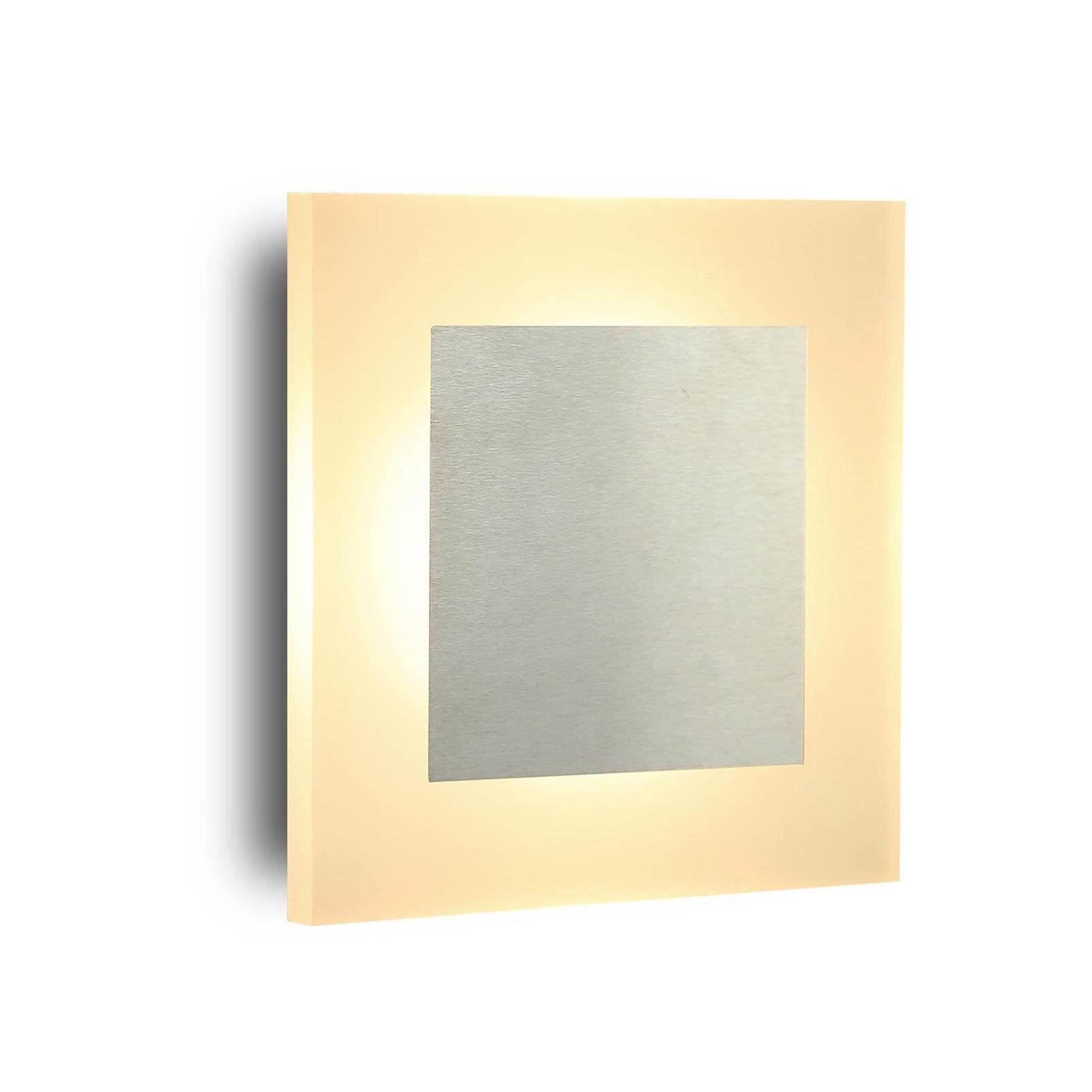 LED-WANDLEUCHTE Yaroshevich 16/16/4.8cm - Schwarz, Metall (16/4.8/16cm) - Nettlife