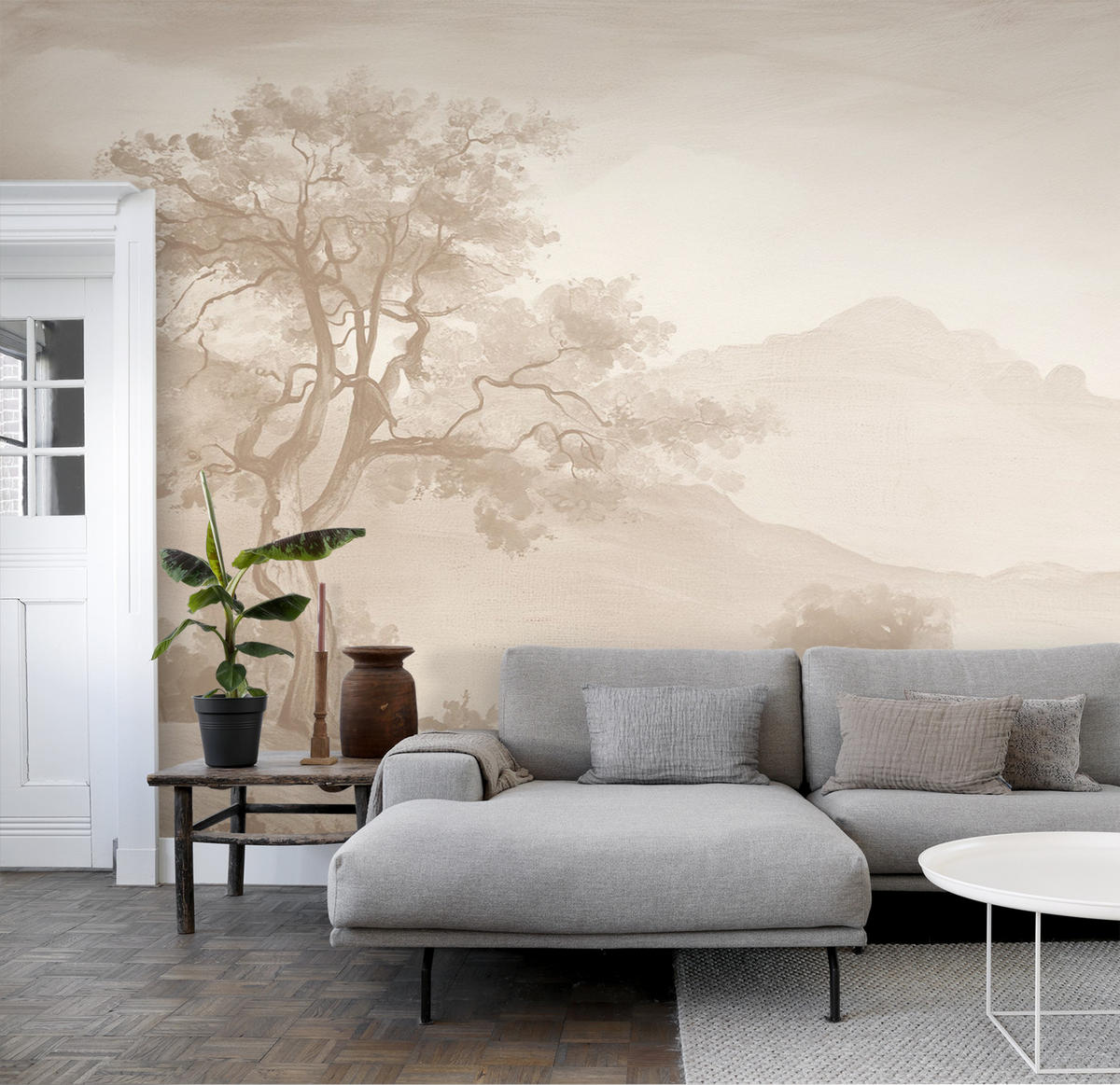 FOTOTAPETE italienische Landschaft 4 x 2.79 m - Beige, Papier (400/279cm) - ESTAhome