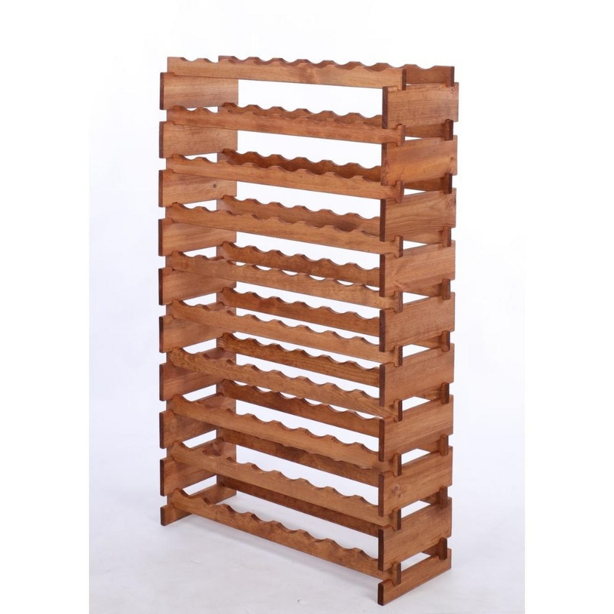 WEINREGAL VINOTECA FLEX PRO HxBxT 135x84x28cm 80 Flaschen auf 10 Ebenen Braun geölt - Braun, Holz (84/135/28cm) - PROREGAL