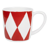 CAPPUCCINO-BECHER Diamant in Rot - 500 ml - Rot, Keramik (0.5L) - Blond Amsterdam