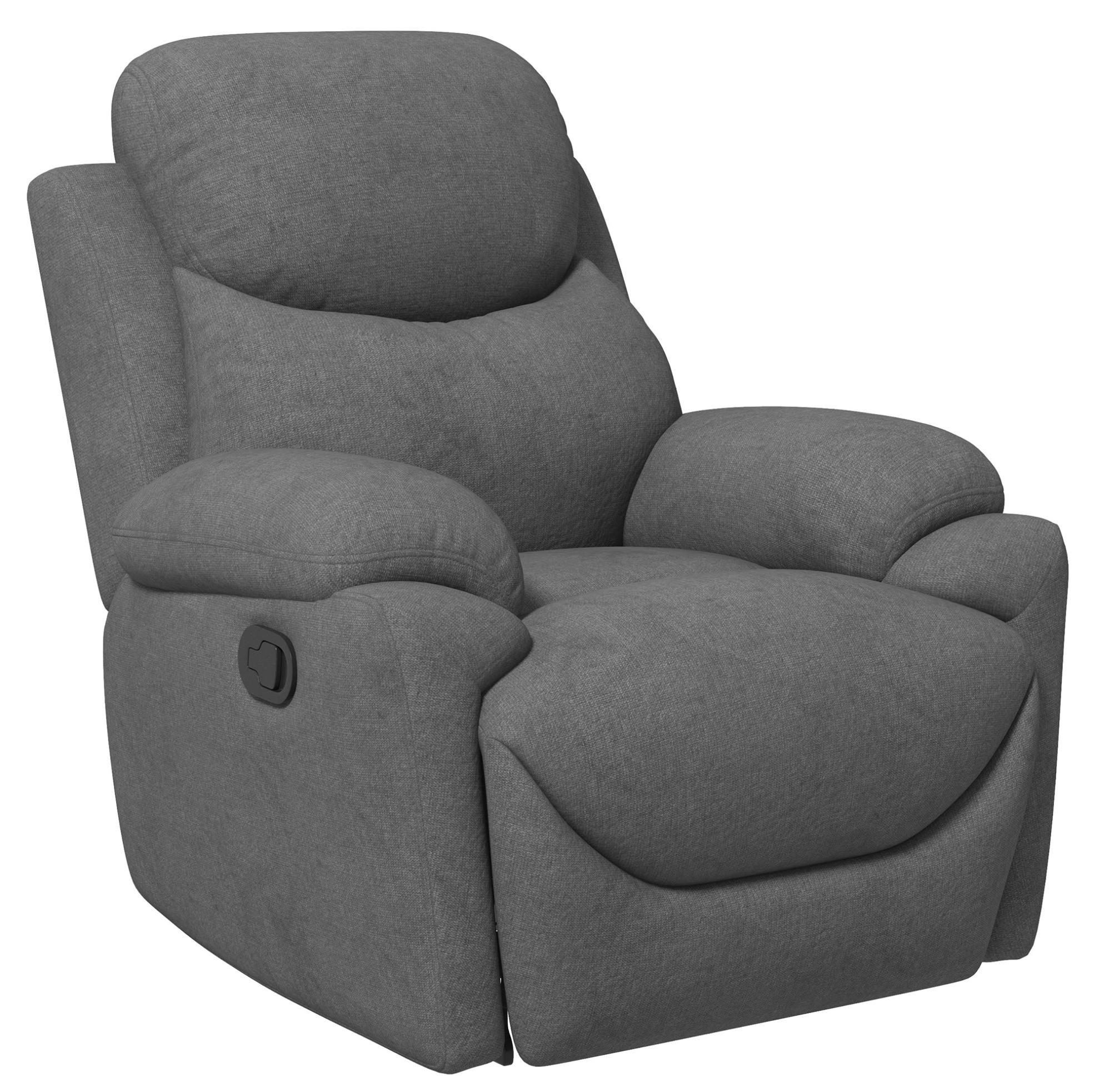 RELAXSESSEL Polyester mit Liegefunktion bis 150° 93/88/102 cm Grau - Grau, Textil (88/102/93cm) - Redom