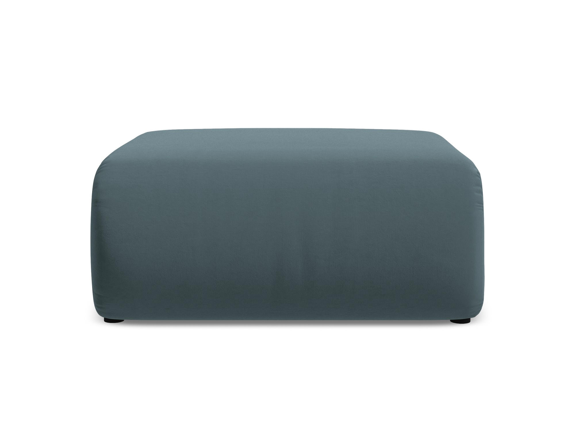 POUF Samt Stoff Blau - Blau/Petrol, Kunststoff/Textil (94/40/89cm) - Makamii