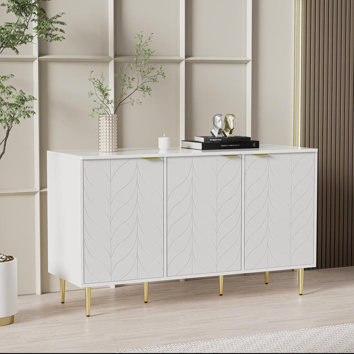 SIDEBOARD Weiß 127/45/75 cm - Weiß, Holzwerkstoff/Metall (45/75/127cm) - Urban Meuble