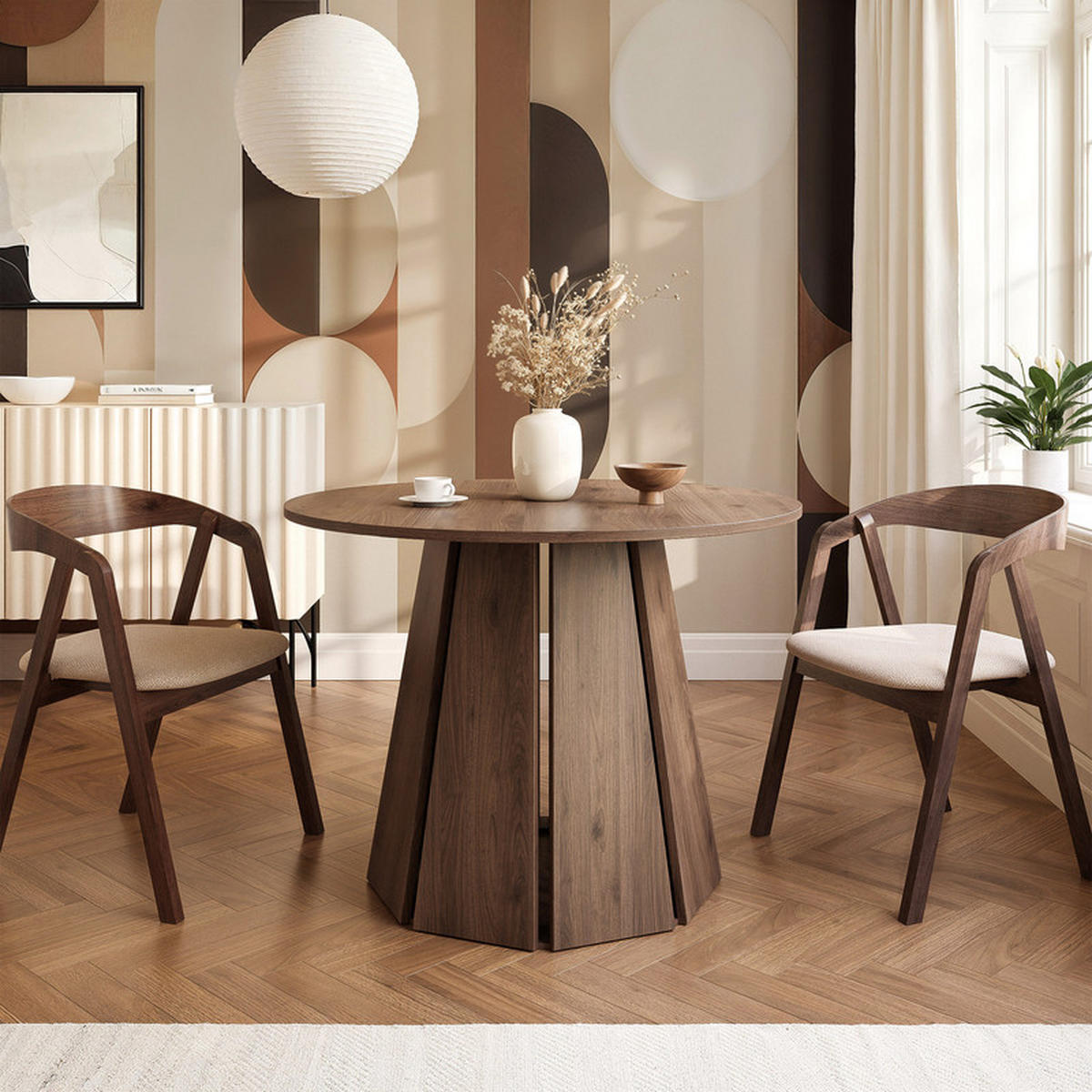 ESSTISCH VERDA 100/76 cm Okapi-Nussbaum - Nussbaumfarben, Holzwerkstoff (100/100/76cm) - Idohome