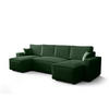 WOHNLANDSCHAFT U AMBRO Poso 14 mit Schlaffunktion U-Form, Sofa mit Stauraum - Grün, Textil (300/85/143cm) - Bedante