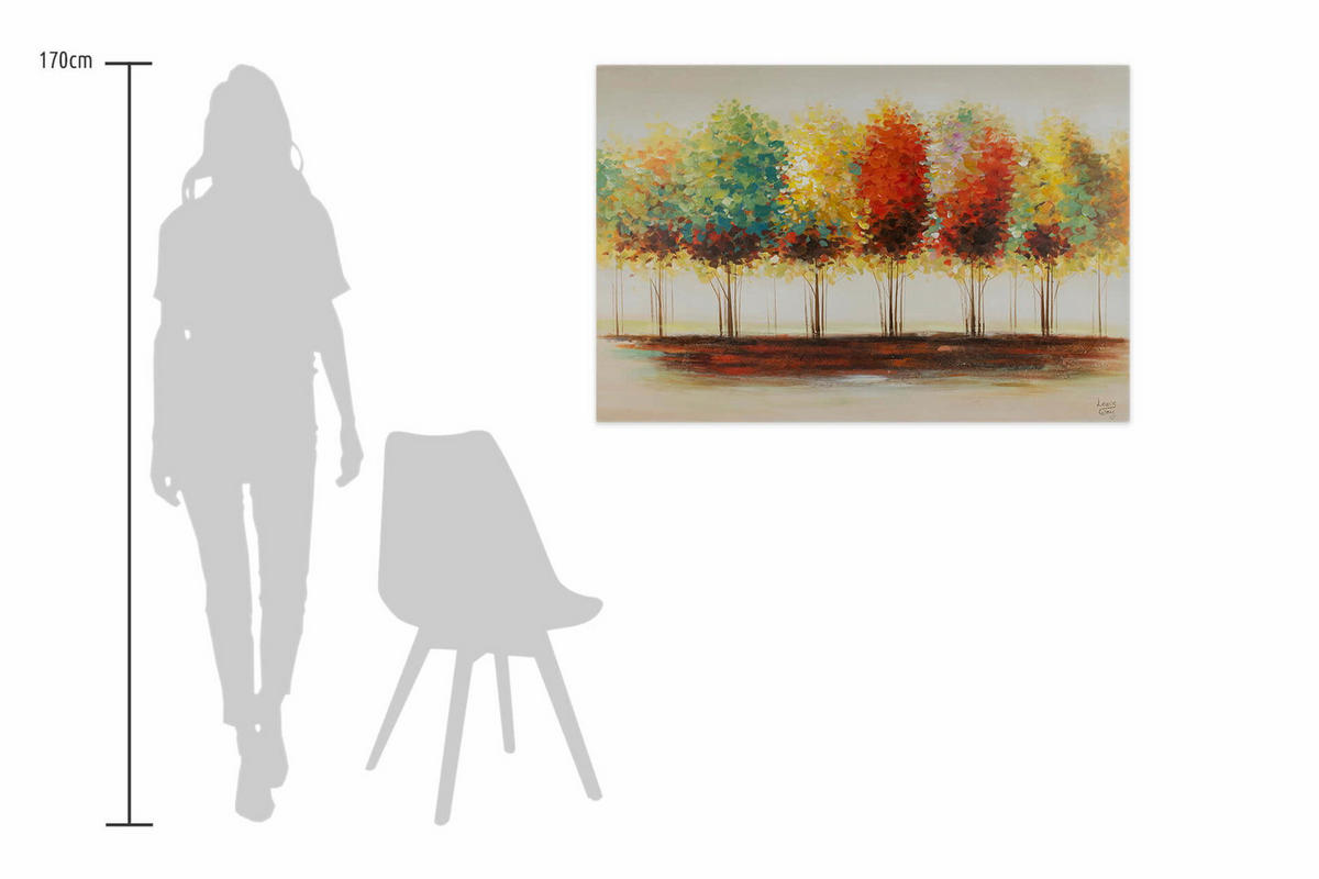 ÖLGEMÄLDE 120/80 cm - Gelb/Braun, Holz/Textil (1.9/80cm) - KUNSTLOFT