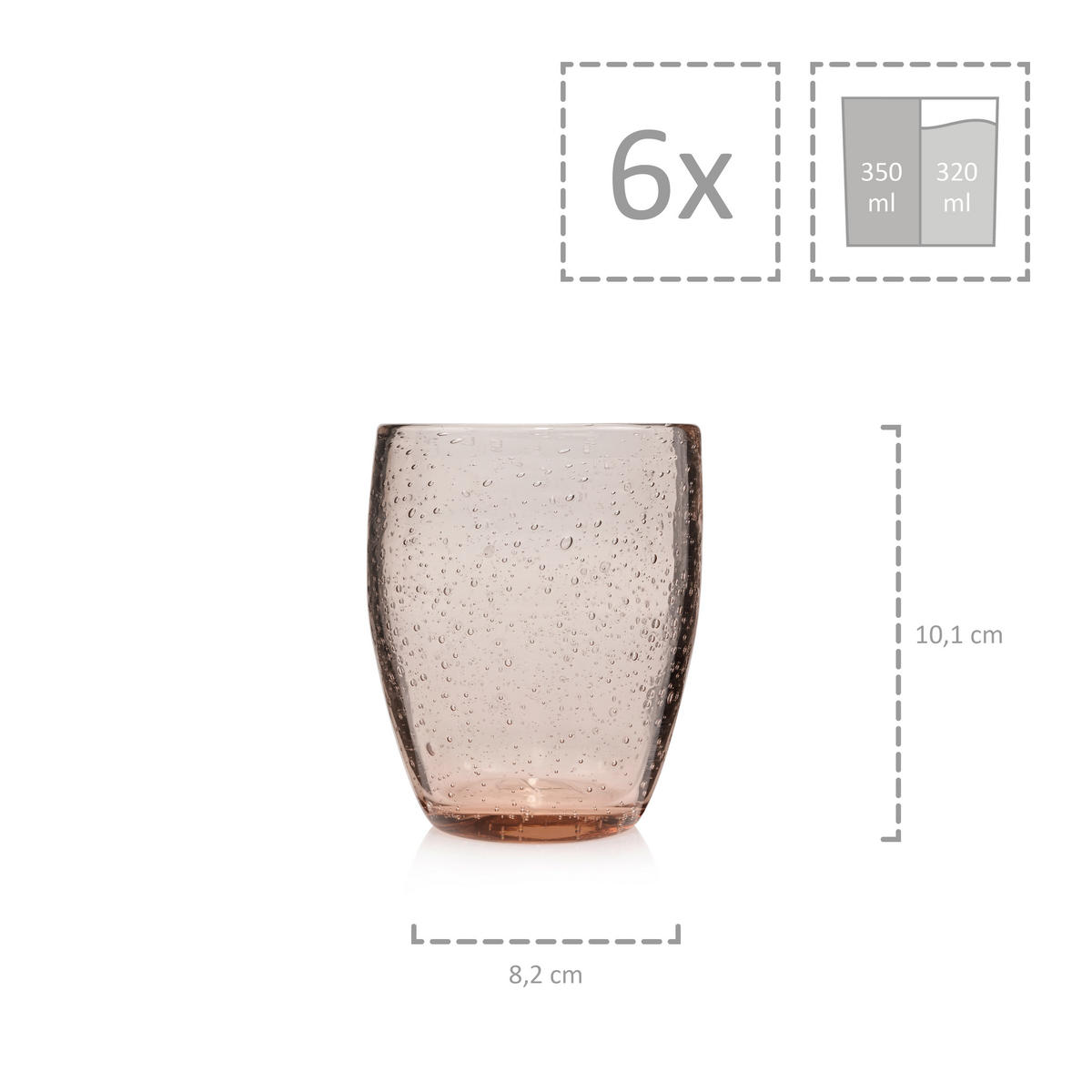 TRINKGLÄSER Set London Braun 6 teilig - Braun, Glas - Sänger