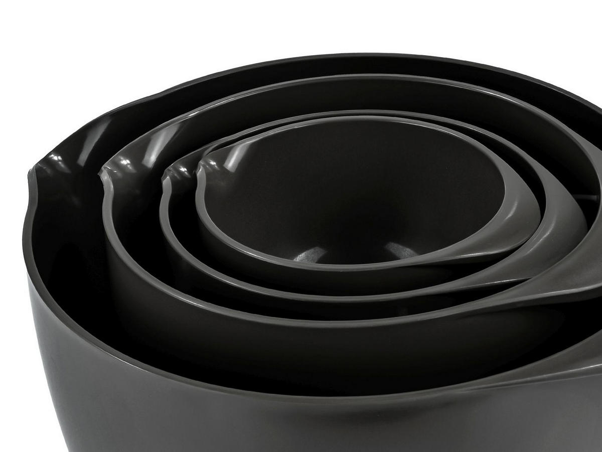 RÜHRSCHÜSSEL-SET Margrethe New schwarz (4tlg) - Schwarz, Kunststoff (21/15cm) - Rosti