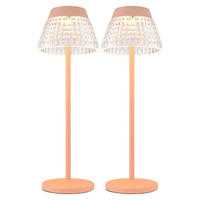 LED TISCHLEUCHTE Lora pfirsichfarben 2er Set - Orange, Metall (13.5/13.5/38cm) - Globo Lighting