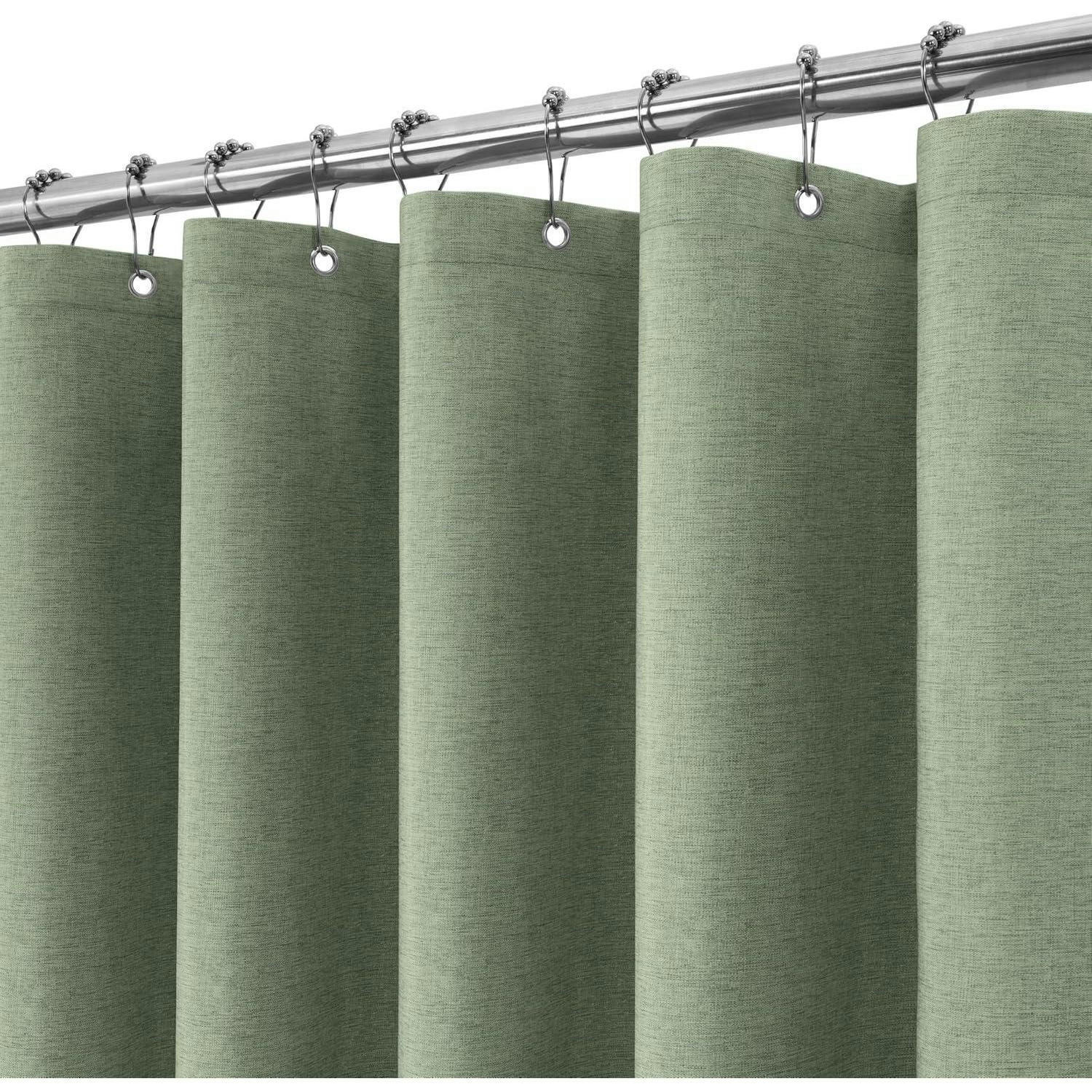 DUSCHVORHANG Leinen 182 x 214 cm Grün - Grün, Textil (182/214cm)
