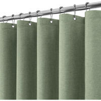DUSCHVORHANG Leinen 182 x 214 cm Grün - Grün, Textil (182/214cm)