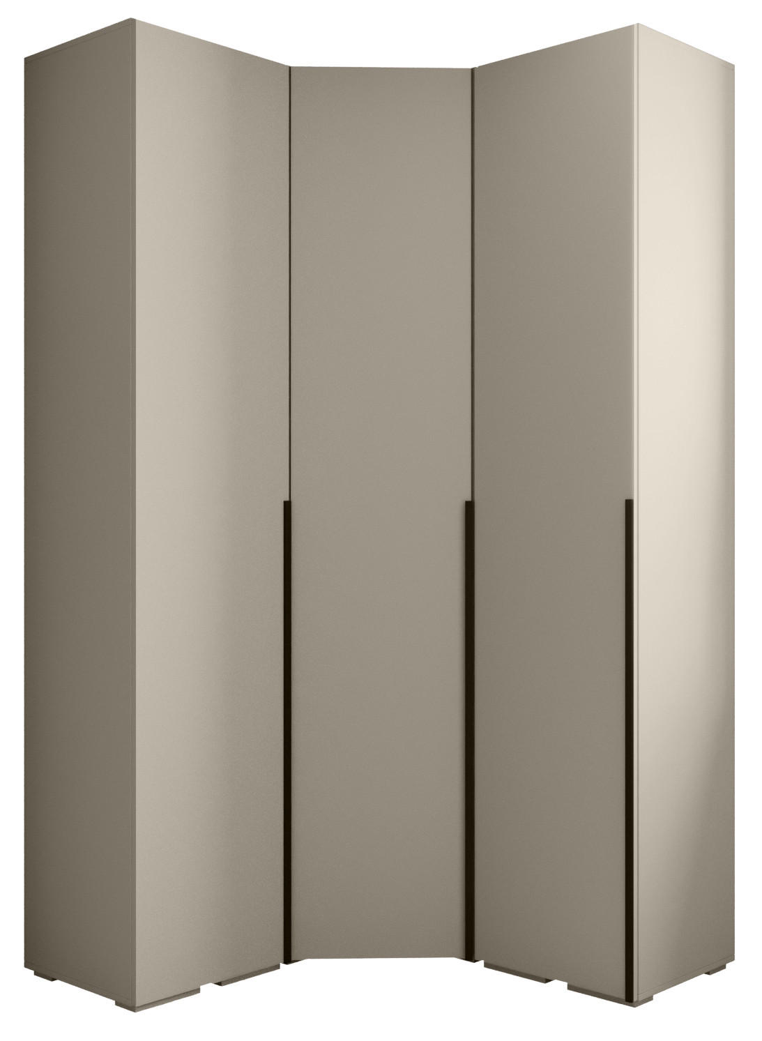 GARDEROBEN-SET 236,7/131,7/47 - Kaschmir/Schwarz, Holz/Kunststoff (131.7/236.7/47cm) - Abiks Möbel