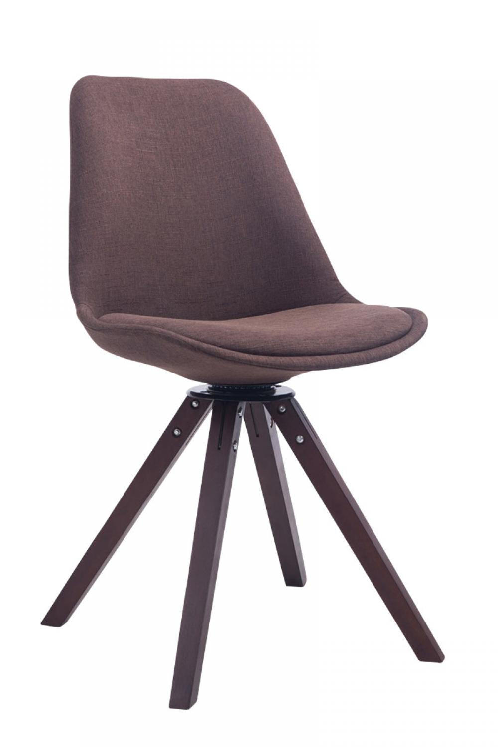 DREHSTUHL Stoff Braun - Walnussfarben/Braun, Holz/Textil (48/84/56cm) - CLP