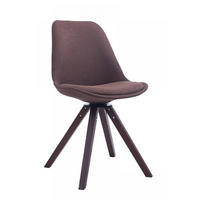 DREHSTUHL Stoff Braun - Walnussfarben/Braun, Holz/Textil (48/84/56cm) - CLP