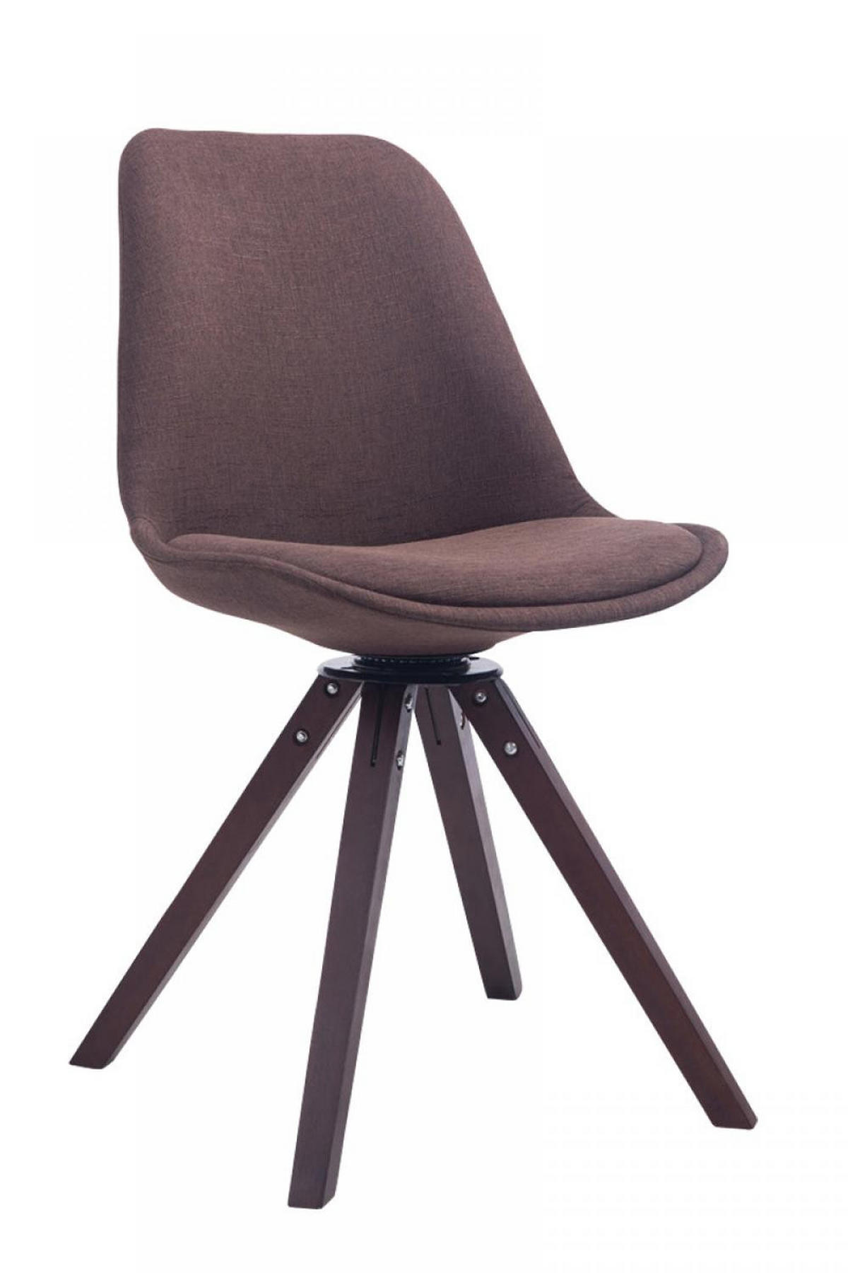 DREHSTUHL Stoff Braun - Walnussfarben/Braun, Holz/Textil (48/84/56cm) - CLP