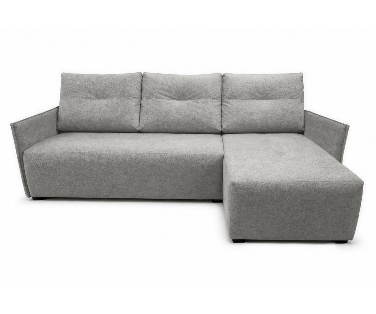 ECKSOFA L Form Damascus Hellgrau 212/143/88 cm Rechts mit Schlaffunktion - Hellgrau/Schwarz, Kunststoff/Textil (212/143cm) - AX Living