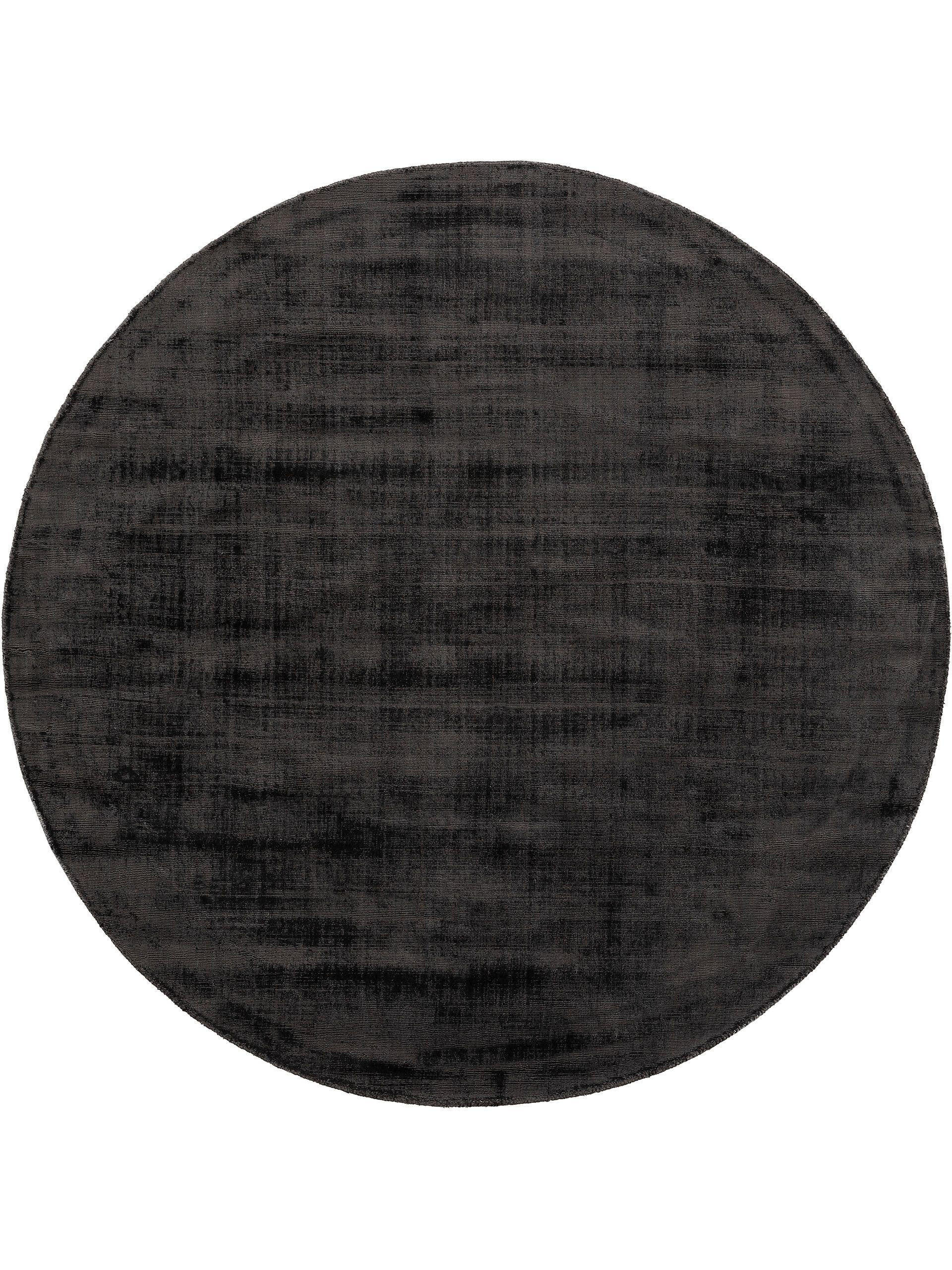 VISKOSETEPPICH Nova Dunkelgrau ø 160 cm rund - Dunkelgrau, Textil (160/160cm) - benuta Pure