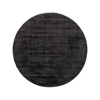 VISKOSETEPPICH Nova Dunkelgrau ø 160 cm rund - Dunkelgrau, Textil (160/160cm) - benuta Pure