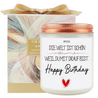 DUFTKERZE Lavendel 220g Sojawachs Geschenkbox - Flieder, Paraffin (11cm)