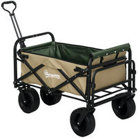 GARTENWAGEN DE-10347 faltbar 110 L, Teleskopgriff Khaki - Taupe, Metall (57/100/94cm) - ComfortXL