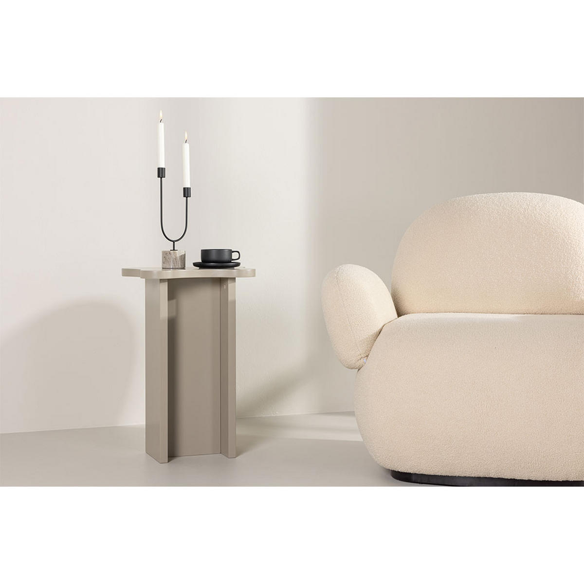 ECKTISCH, Molde, Beige, MDF, 30 x 42 x 62 cm - Beige, Holzwerkstoff (42/30/62cm) - ebuy24