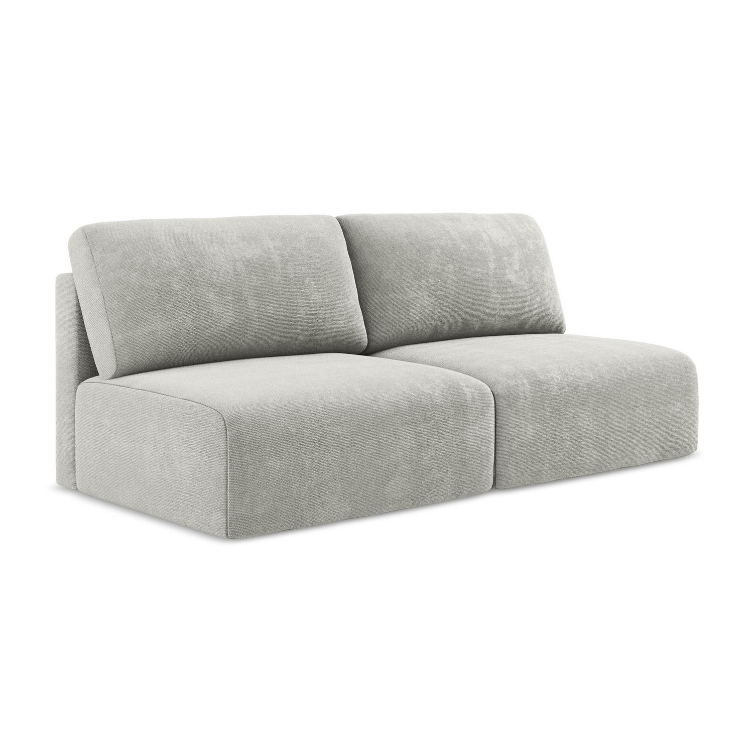 3-SITZER SOFA mit Schlaffunktion Chenille Stoff Grau - Hellgrau/Schwarz, Kunststoff/Textil (216/79/102cm) - LaMiaSofa