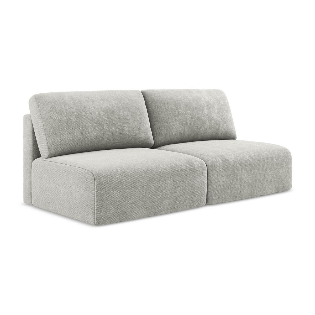 3-SITZER SOFA mit Schlaffunktion Chenille Stoff Grau - Hellgrau/Schwarz, Kunststoff/Textil (216/79/102cm) - LaMiaSofa
