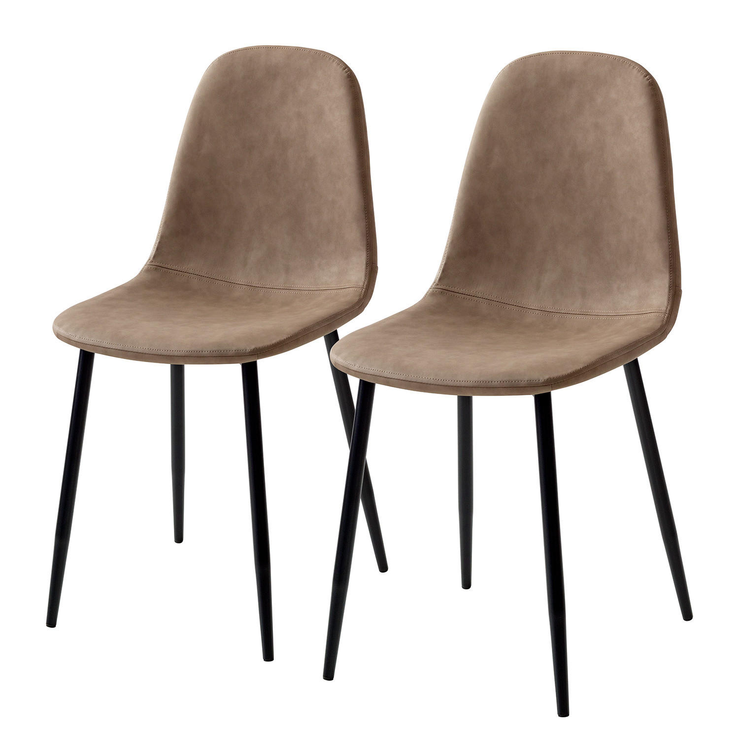 POLSTERSTUHL - Kunstleder / Metall - Braun, Kunststoff (44/87/53cm) - home24