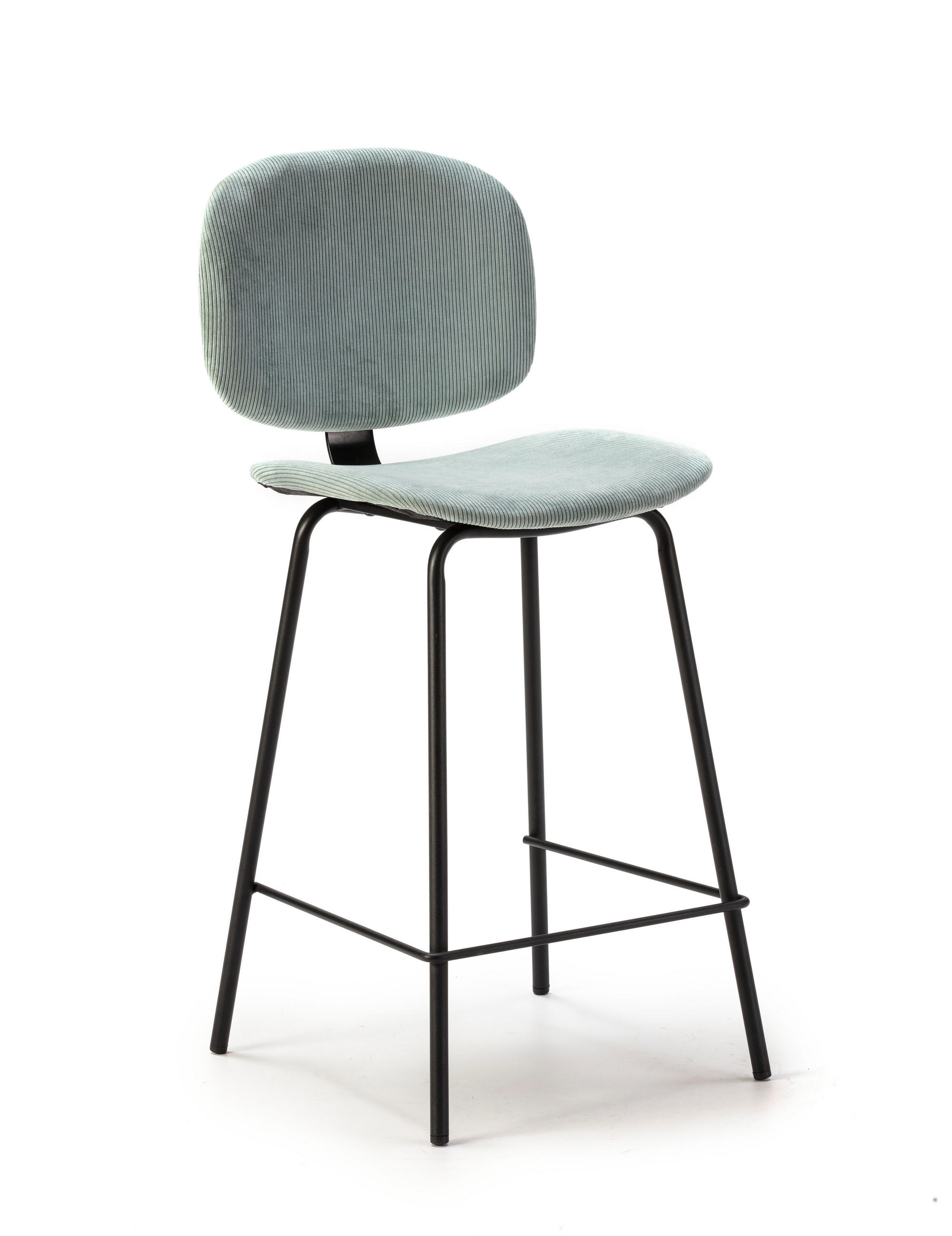 HOCKERN (Set aus 2) aus cordstoff mit schwarzen metallbeinen - arus 44/50/65 cm - Schwarz, Textil (50/65/44cm) - Calicosy