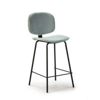 HOCKERN (Set aus 2) aus cordstoff mit schwarzen metallbeinen - arus 44/50/65 cm - Schwarz, Textil (50/65/44cm) - Calicosy