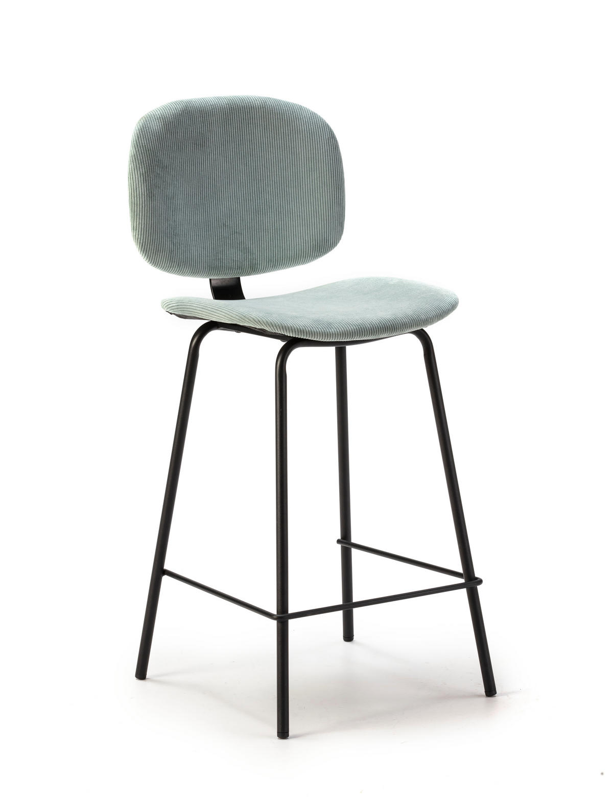 HOCKERN (Set aus 2) aus cordstoff mit schwarzen metallbeinen - arus 44/50/65 cm - Schwarz, Textil (50/65/44cm) - Calicosy