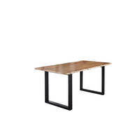 ESSTISCH LUBIN - Beige/Schwarz, Holz/Metall (100/200/77cm) - SAM