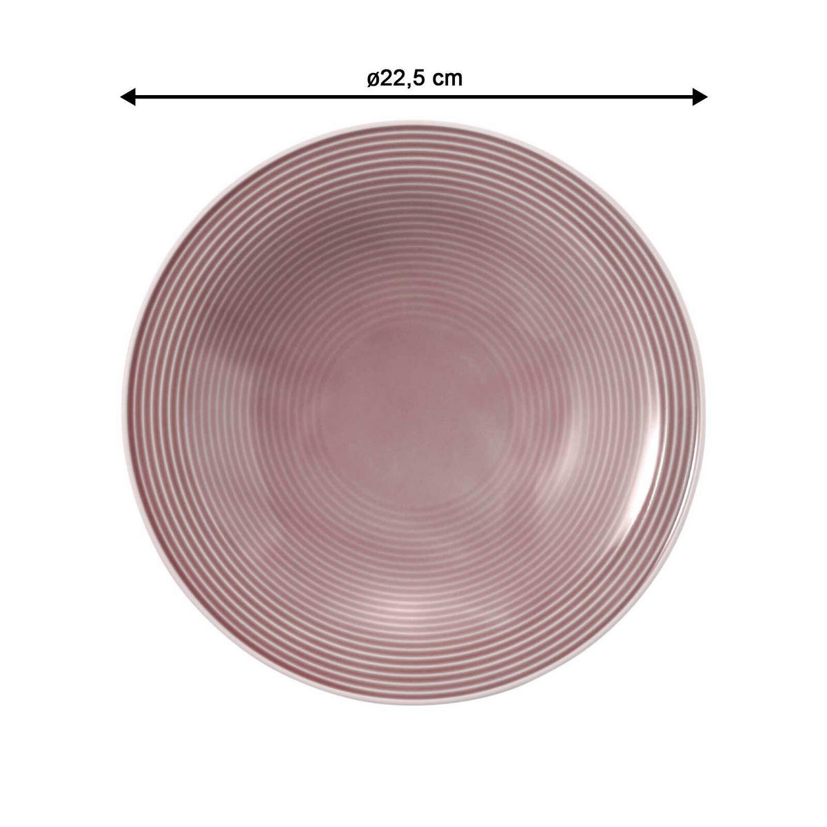SUPPENTELLER Beat Color Glaze Altrosa ø 22,5 cm 6er Set - Rosa, Keramik (22.5cm) - Seltmann Weiden