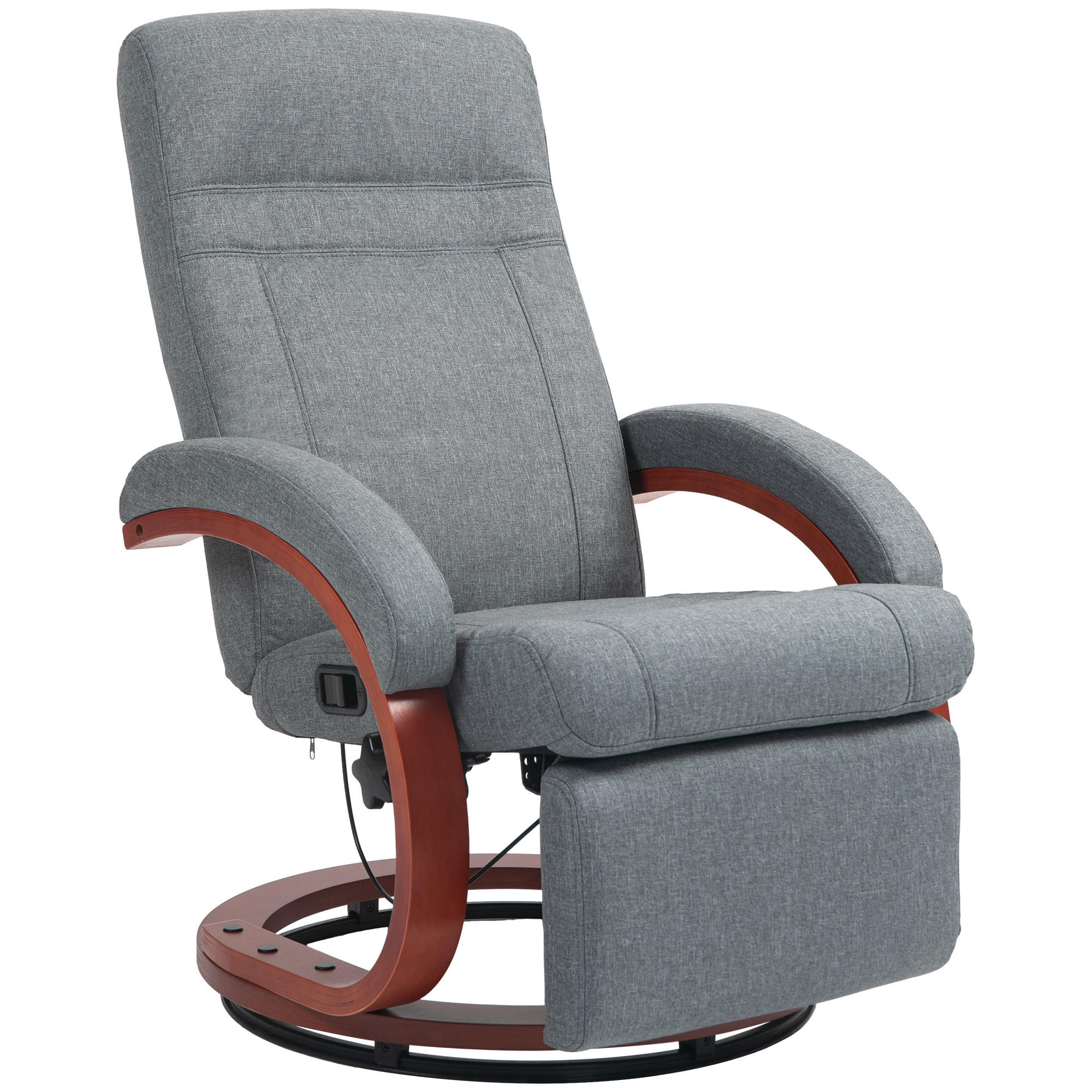 RELAXSESSEL mit Liegefunktion, Grau - Grau, Textil (86/100/68cm) - HOMCOM