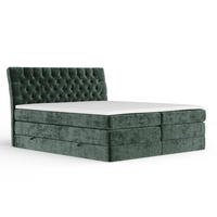 BOXSPRINGBETT Seraphine Grün 160/200 cm - Schwarz/Grün, Holz/Holzwerkstoff (160/200cm) - Maison de Reve