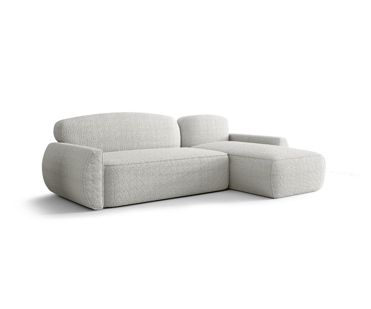 ECKSOFA mit Schlaffunktion LUCAS Quelle 01 Rechts - Weiß, Textil (240/145cm) - Bedante