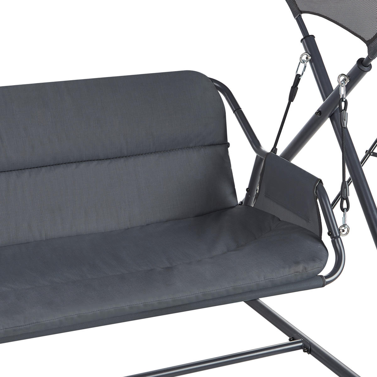 HOLLYWOODSCHAUKEL Grau Solagna - Grau, Metall (168/187/113cm) - Beliani