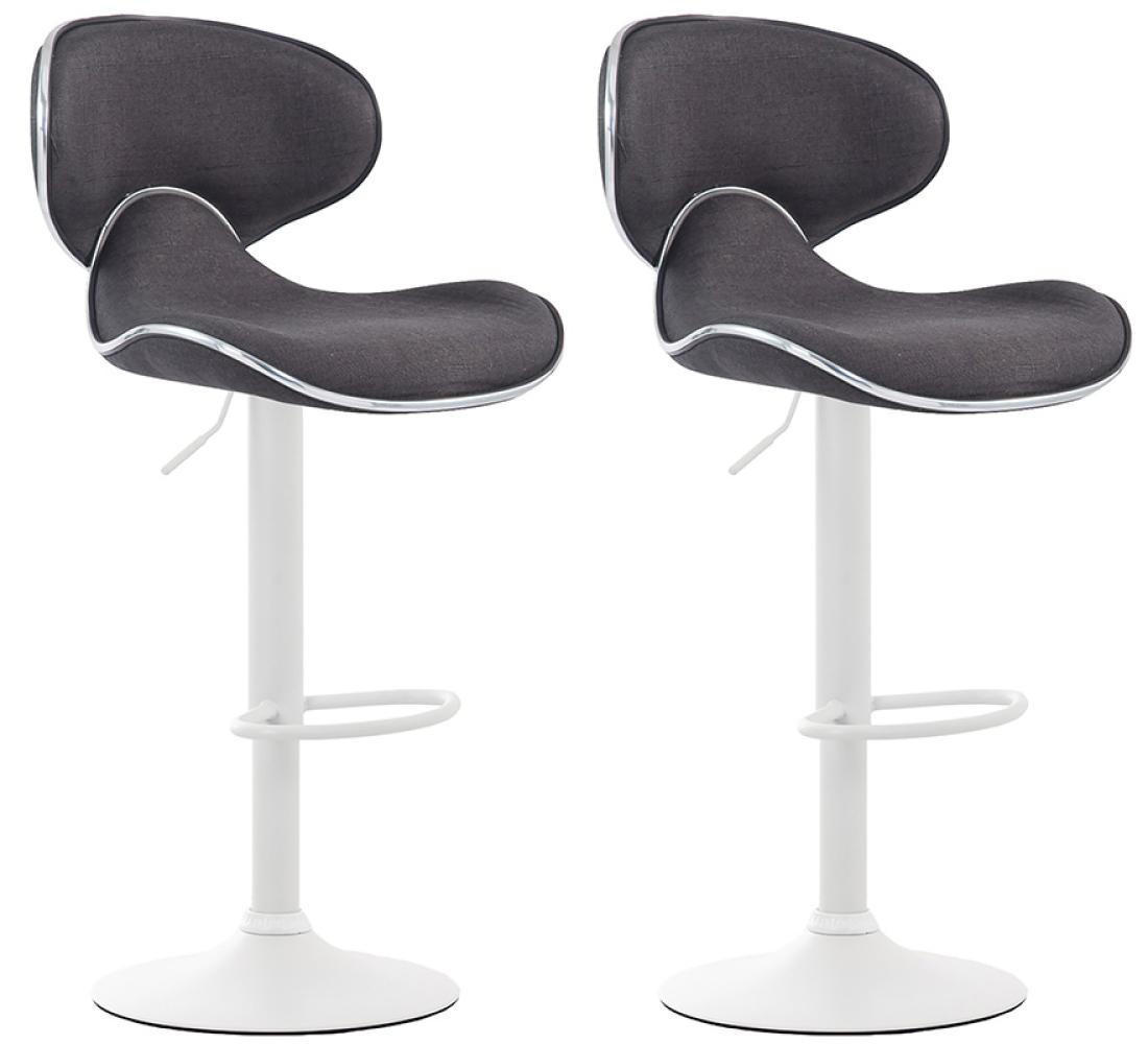 BARHOCKER 2er Set Stoff dunkelgrau - Dunkelgrau/Weiß, Textil/Metall (46/88/49cm) - CLP
