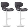 BARHOCKER 2er Set Stoff dunkelgrau - Dunkelgrau/Weiß, Textil/Metall (46/88/49cm) - CLP