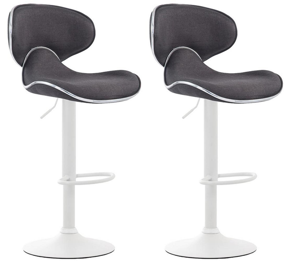 BARHOCKER 2er Set Stoff dunkelgrau - Dunkelgrau/Weiß, Textil/Metall (46/88/49cm) - CLP