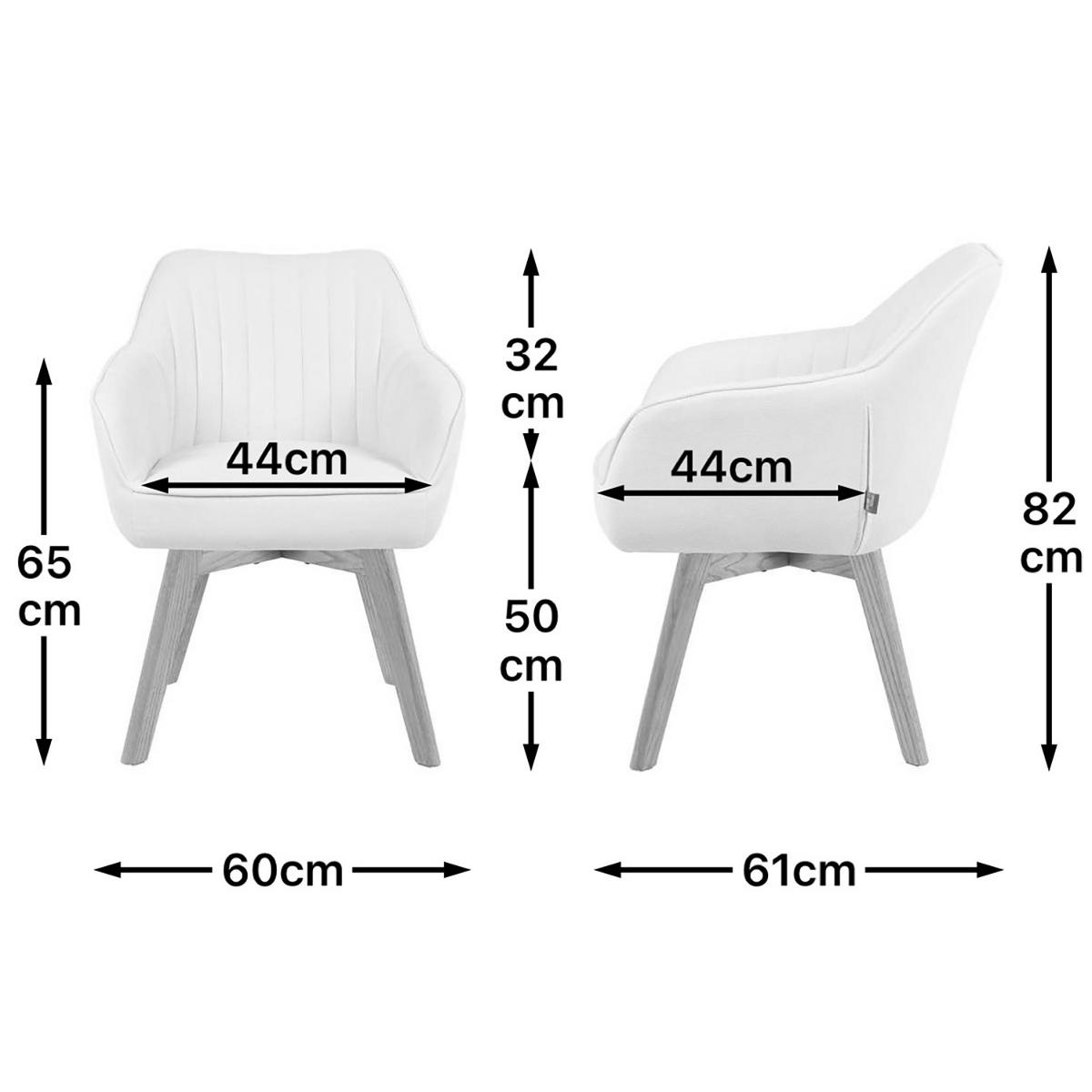 ARMLEHNSTUHL Mika-Jara 2er-Set - Honigeiche/Creme, Eichenholz/Holz (60/82/61cm) - DUBI Möbel