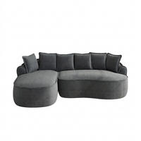 ECKSOFA 252/164/67 cm Grau Chenille mit Kissen, Linke Seite - Grau, Textil (252/164cm) - Oxeza