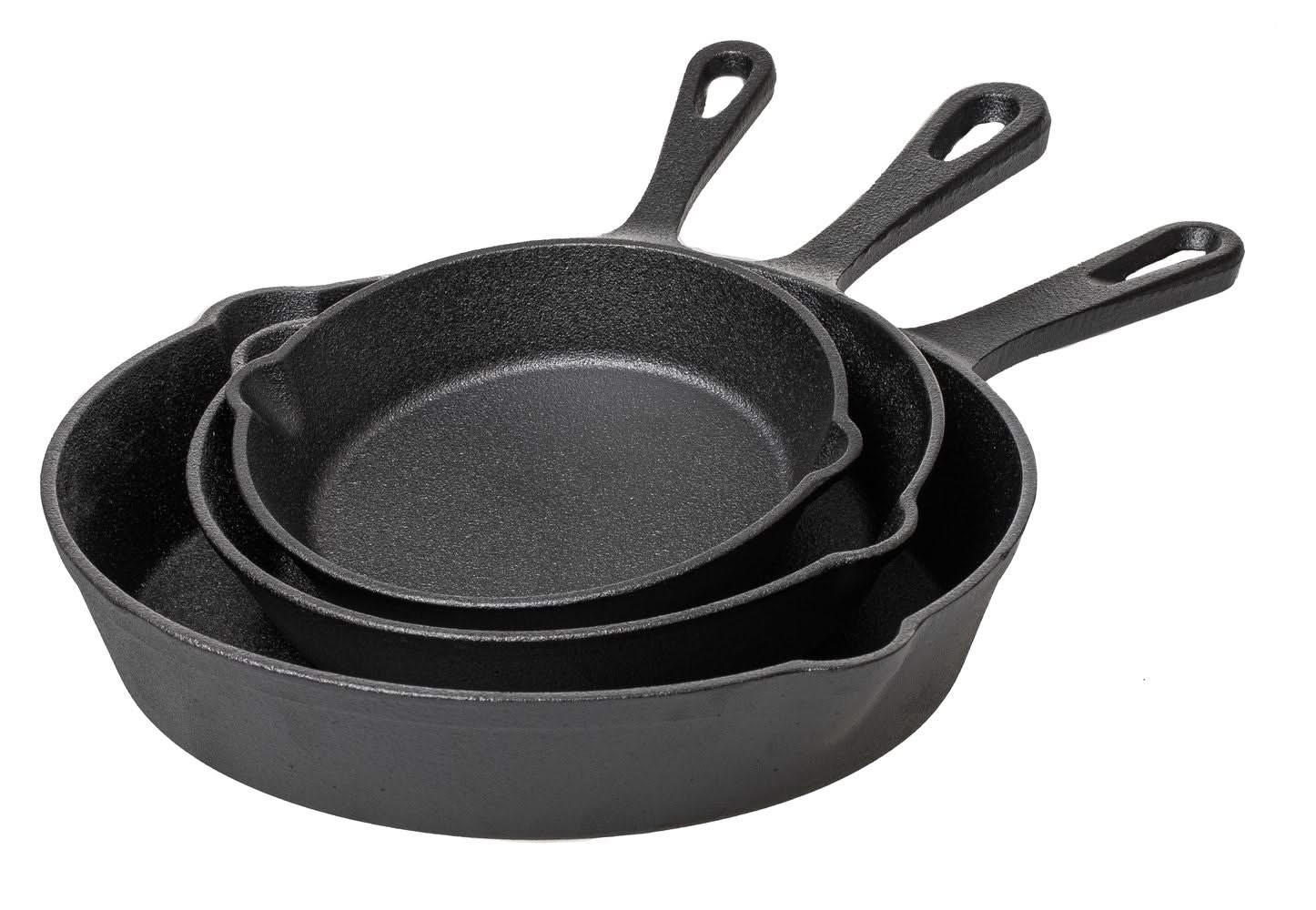 BRATPFANNEN-SET Gusseisen- / BratPFANNENø 16, 20 & 25 cm - ohne Antihaftbeschichtung - Schwarz, Keramik (25cm) - Blackwell
