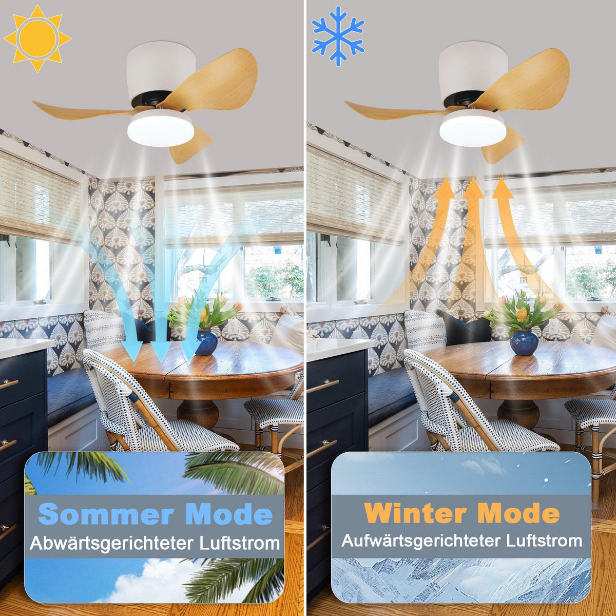 DECKENVENTILATOR Eppingen II 70/70/25cm - Weiß, Kunststoff (70/70/25cm) - Nettlife