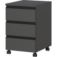 ROLLCONTAINER "Stuttgart" Soft-Close 3 Schubladen | Graphit - Schwarz, Holzwerkstoff (40/63/50cm) - KADIMA DESIGN